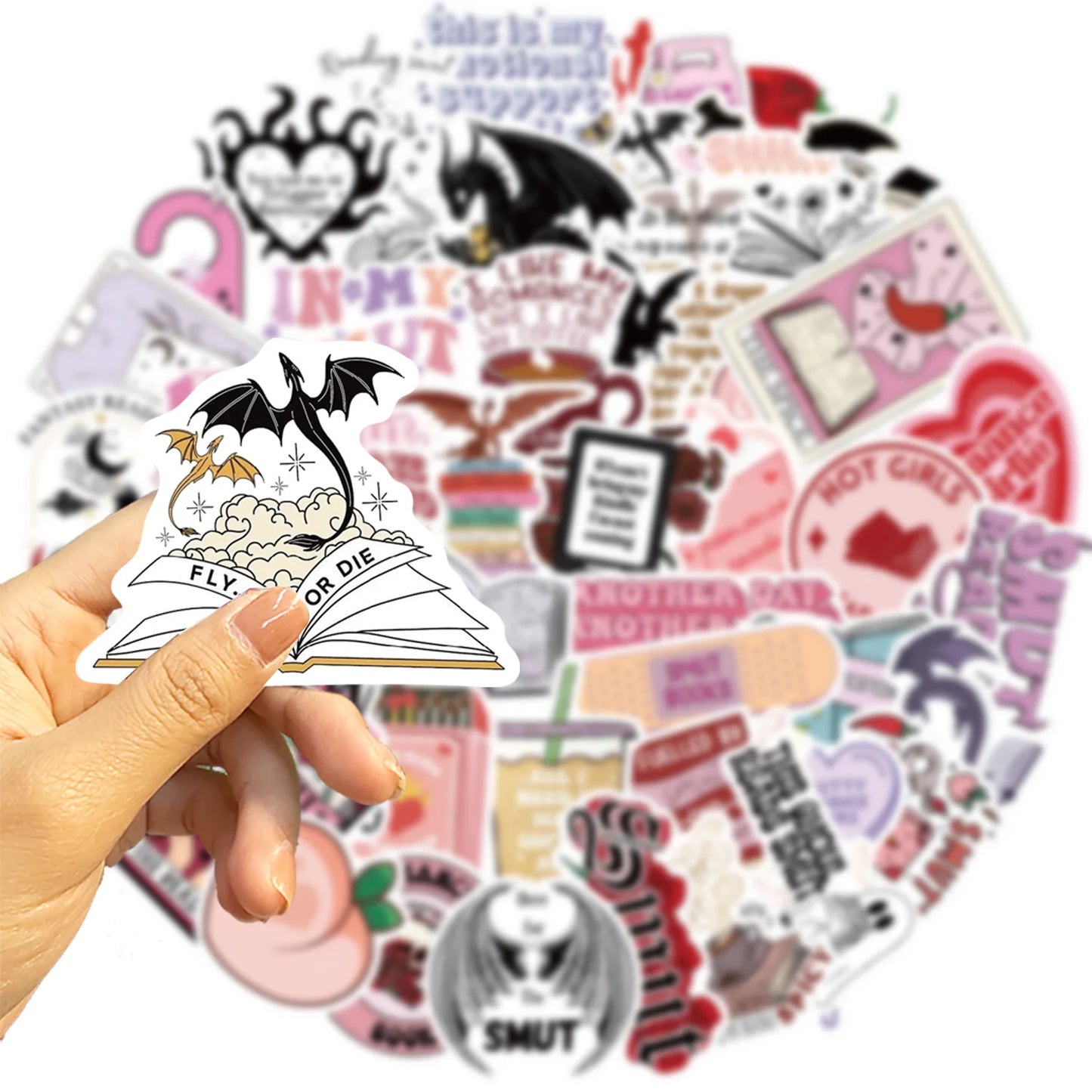 10/30/52PCS Bookish Smut Reading Book Stickers for Students School Season Gift DIY Stationery Luggage Laptop Graffiti Sticker