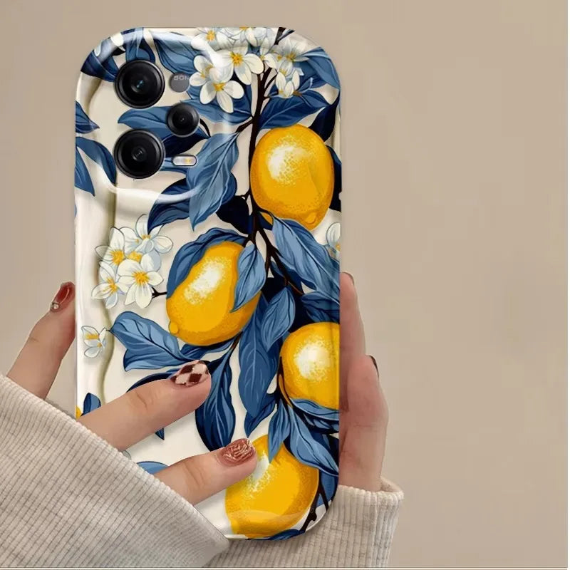 Fresh Lemon Fruit3D Clear Phone Case For Xiaomi Redmi Note 14 13 12 12C 11 Pro Plus 5G 12S 11S 10S Redmi 14C 13C 12 4G A3 A3X