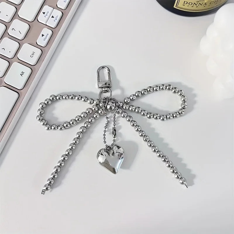 INS Wind Sweet Pearl Bow Bag Pendant Love Pendant Phone Pendant Girl Heart Phone Chain