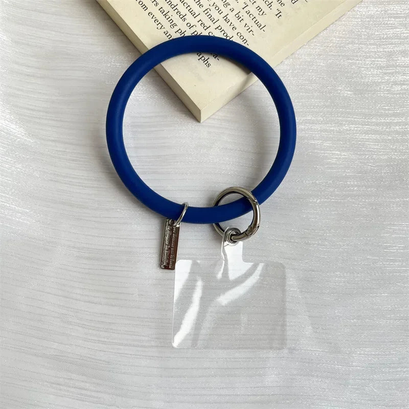 Silicone Wristbands Ring Circle Bracelet Charm Lanyards Strap for Mobile Phone Keychain Anti-Lost Cell Phone Lanyard