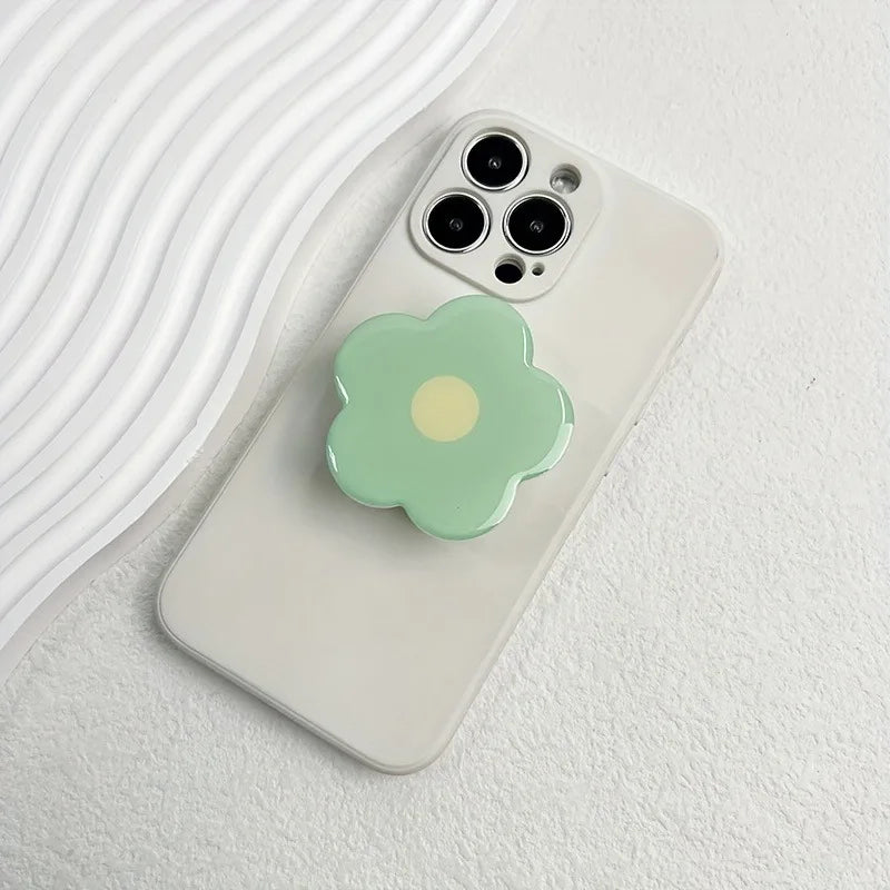 Clear Flower Folding Expandable Mobile Phone Grip Holder Socket Pocket Support for IPhone 16 Finger Ring Griptok Expanding Stand