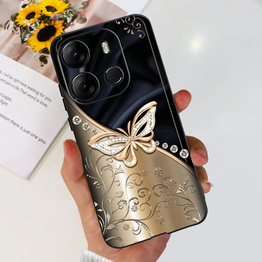 For Infinix Smart 7 HD Case Smart 7 Plus Soft Silicone Cover for Infinix Smart7 HD Capa Smart7hd Phone Cases Cute Dinosaur Funda