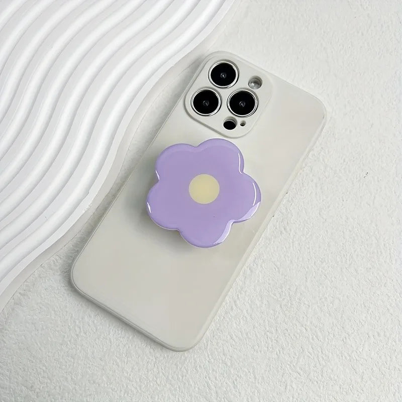 Clear Flower Folding Expandable Mobile Phone Grip Holder Socket Pocket Support for IPhone 16 Finger Ring Griptok Expanding Stand