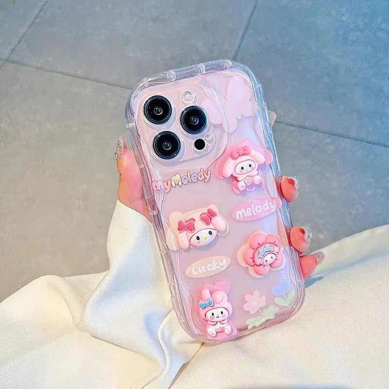 Cartoon Melody Kuromi Cinnamoroll 3D Case For OnePlus Nord N200 CE3 N300 CE4 N20 SE 4G Transparent TPU Phone Cover Cases