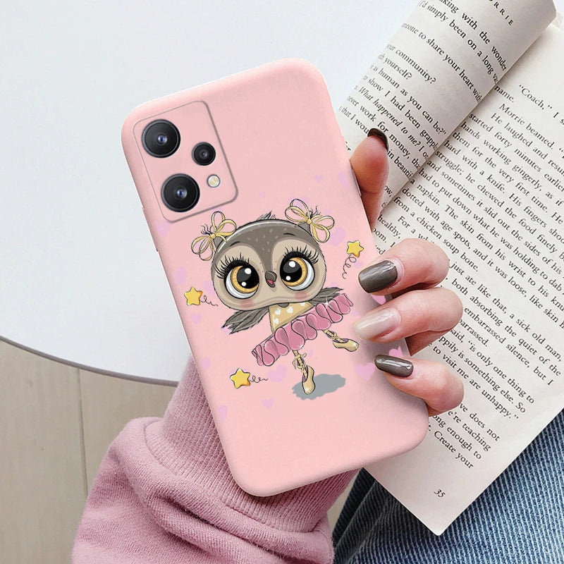 For Realme 9 4G Case 9 Pro Plus Cover Cute Heart Flower Back Cover Soft Silicone Protective Funda For OPPO Realme 9 Pro+ Shell
