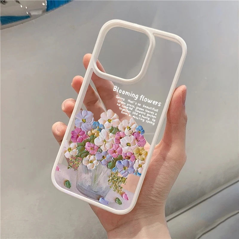 Oil Painted Flowers Phone Case For Xiaomi Redmi Note 14 Pro 12 11 13 Pro Plus 5G Redmi 14C 13C 12C 4G Poco X6 X5 Pro Cover