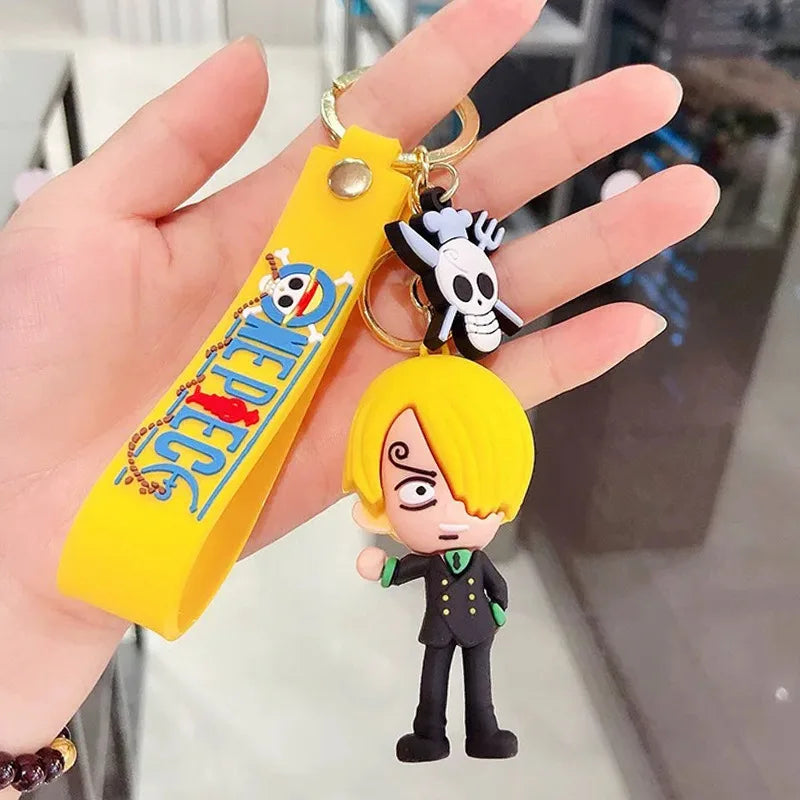 Anime One Piece Figures Keychain Monkey D. Luffy Nami Zoro Key Chain Car Bag Pendant Pvc Model Doll Decor for Friends Kids Gift