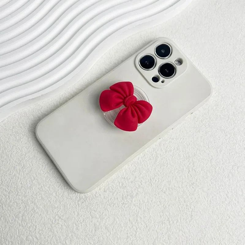 Korean Cute Colorful Bowknot Phone Holder Griptok Finger Ring Support For iPhone Samsung Cases Grip Tok Socket Bracket Girl Gift
