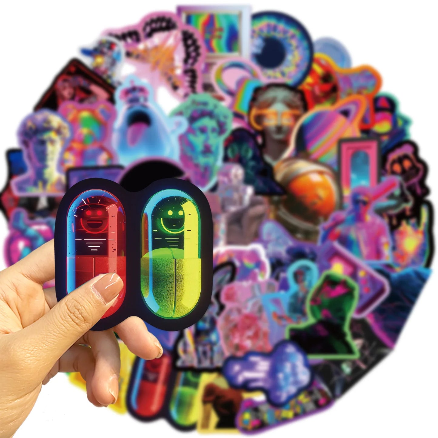 10/30/52PCS INS Cyberpunk Cartoon Graffiti Stickers for DIY Laptop Phone Snowboard Luggage Fridge Waterproof Sticker Kid Toys