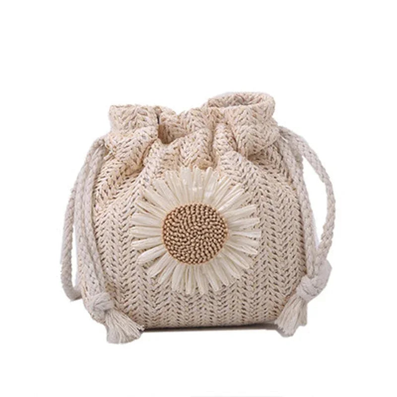 2025 Hot Sale Rattan Woven Women Straw Bag Handbag Knit Summer Beach Woman Shoulder Messenger Khaki Beige Bags Fashion Creative