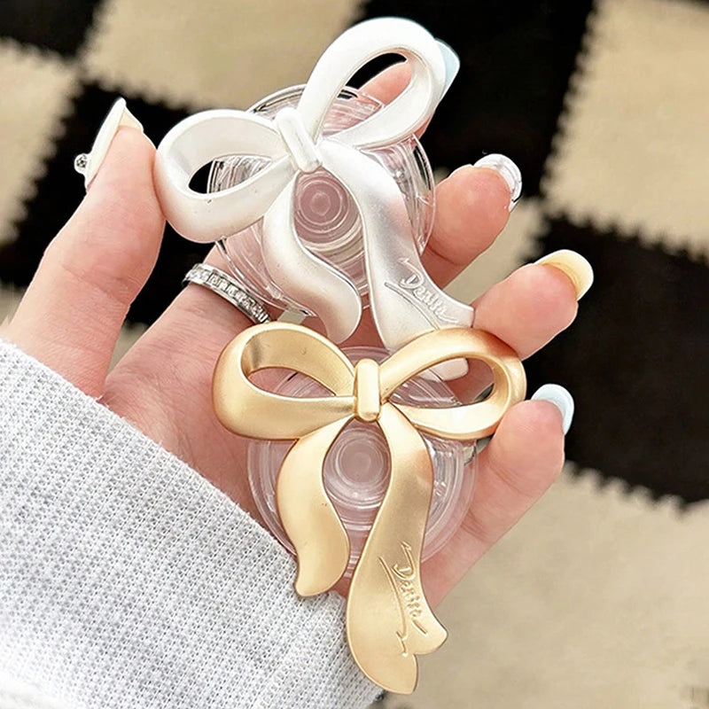 INS Korean Gold Bowknot Griptok Bow Phone Holder Finger Ring Holder Stand Support for IPhone Samsung Foldable Socket Bracket
