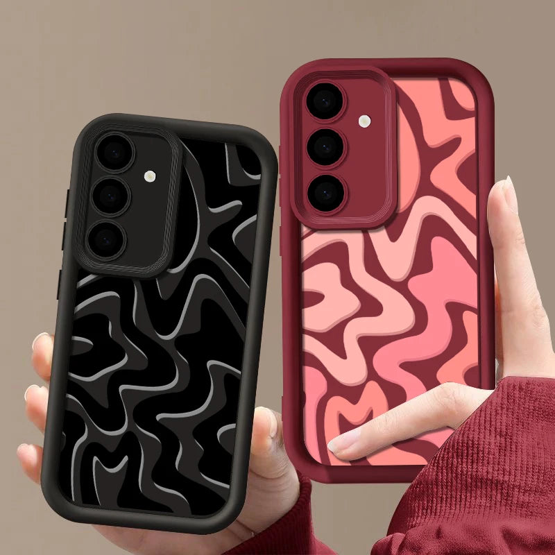 Striped Pattern Case For Samsung Galaxy A16 A55 A54 A15 A14 A25 A35 A56 5G S25 Edge S25 S24 S23 S22 Ultra S24 FE TPU Cover
