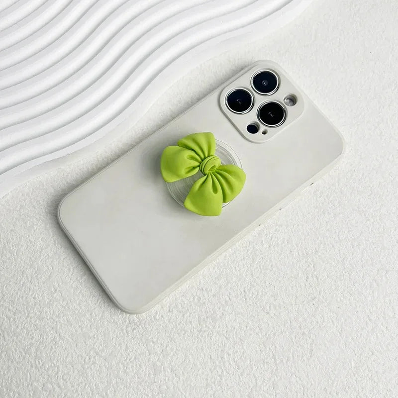 Korean Cute Colorful Bowknot Phone Holder Griptok Finger Ring Support For iPhone Samsung Cases Grip Tok Socket Bracket Girl Gift