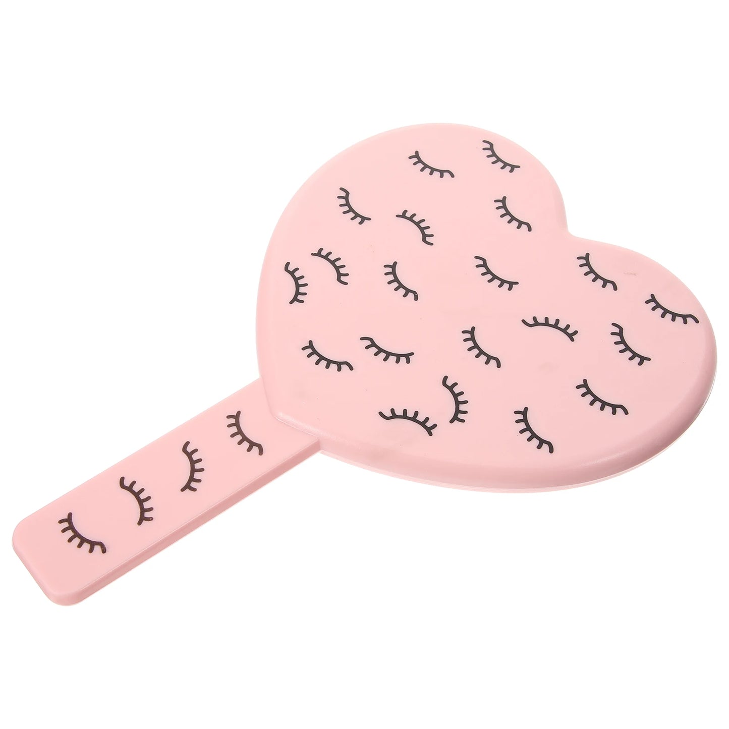 Heart Shaped Mirror 13x18 5cm Pink Lashes Portable Handheld Travel Mini Compact Makeup Mirrors for Women Purse