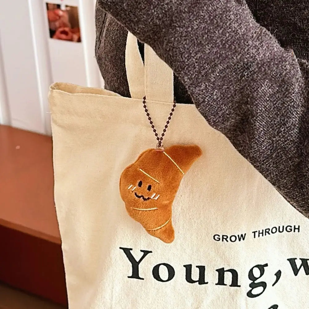 Funny Cartoon Food Plush Keychain Potato Croissant Tomato Plush Key Chain Soft Toys Bag Pendant Unisex