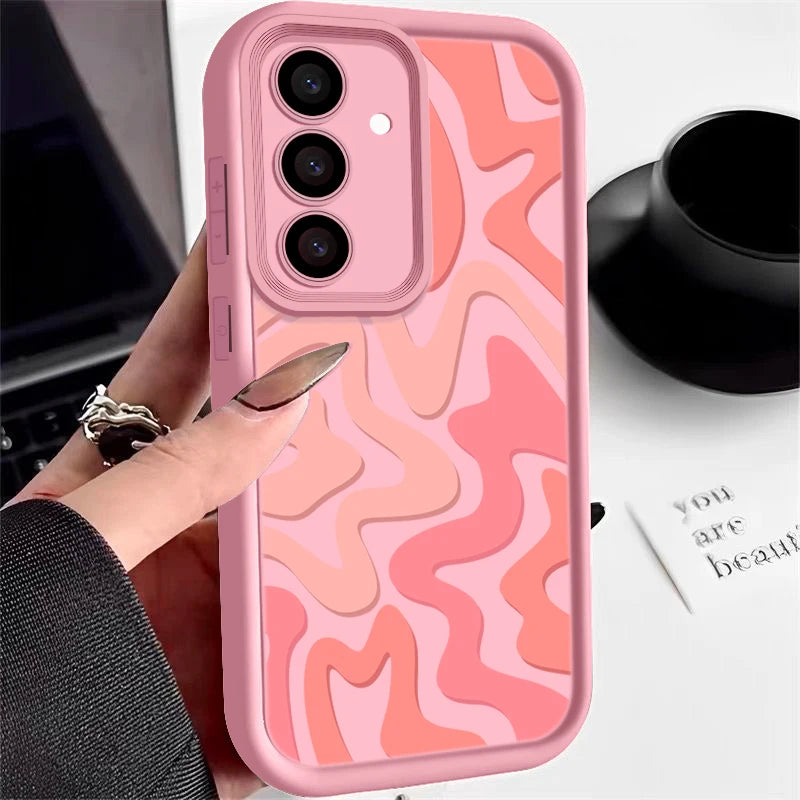 Striped Pattern Case For Samsung Galaxy A16 A55 A54 A15 A14 A25 A35 A56 5G S25 Edge S25 S24 S23 S22 Ultra S24 FE TPU Cover