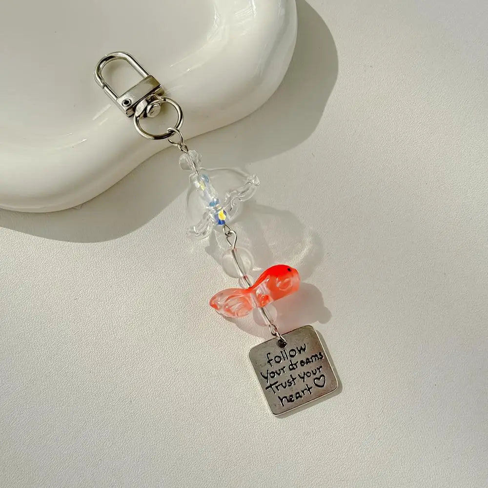 Phone Charm Strap Jellyfish Wind Chime Lily Flower Pendant Keychain Cute Key Phone Lanyard Women Girl Bag Ornament