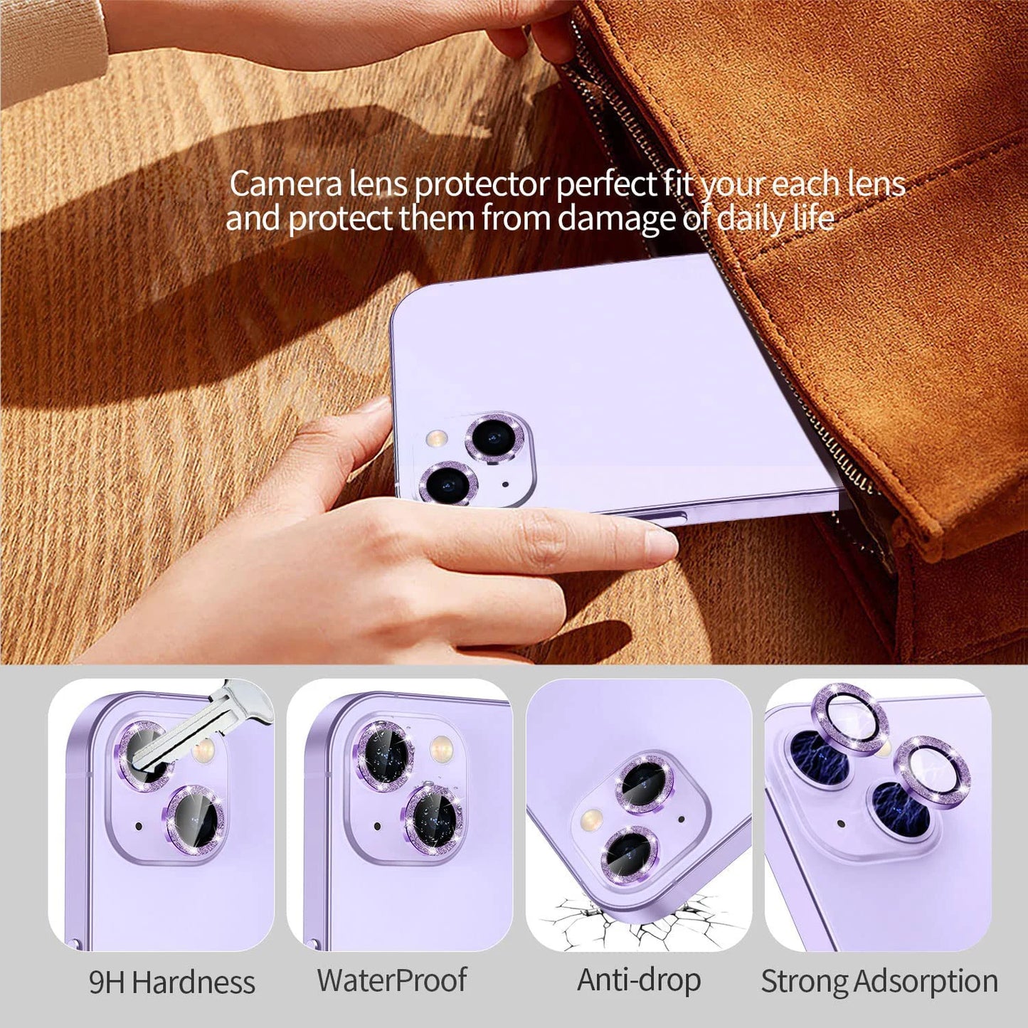 Diamond Glitter Camera Lens Protection For iPhone 16 Pro Max 16 Plus 15 Pro Max 14 Pro 16 Pro 15 Plus Glass Protector Accessory