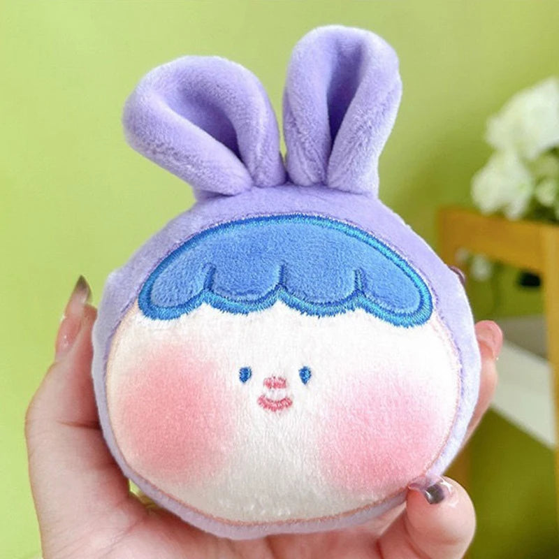 Plush Keychain Lovely Fruit Style Cartoon Doll Plush Toy Stress Relief Soft Stuffed Doll Key Ring Backpack Pendant Girl Toy Gift