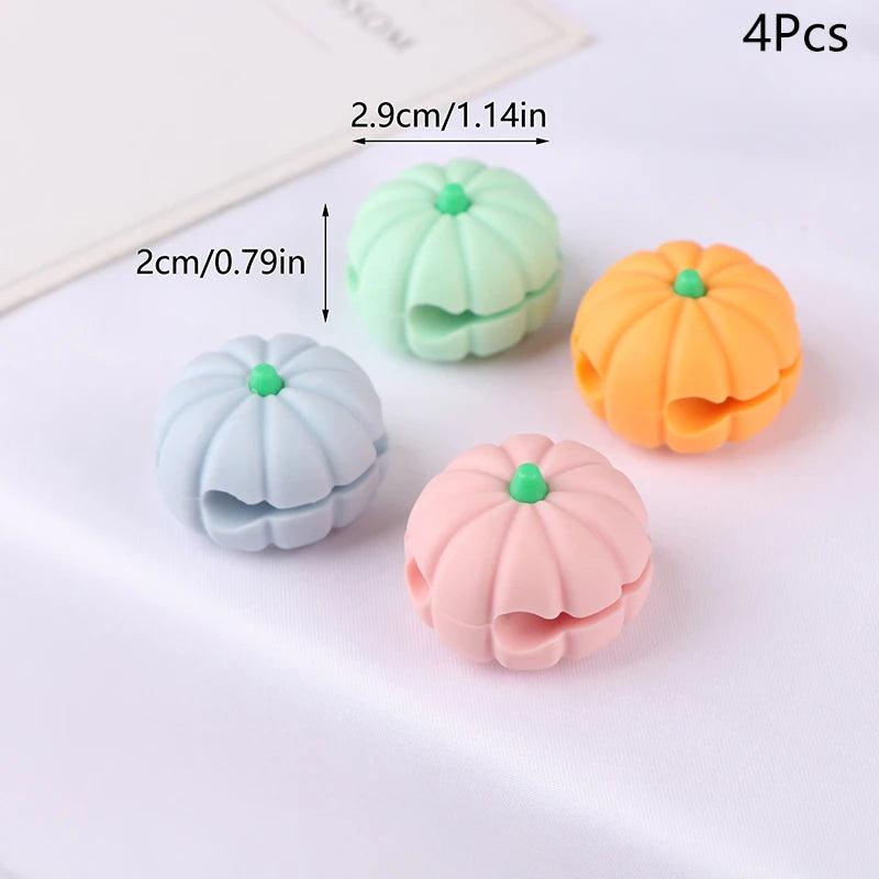 Mini Cable Organizer 2pcs/4pcs Cute Pineapple Heart-Shaped Silicone USB Cable Management Clips Desktop Wire Manager Cord Holder