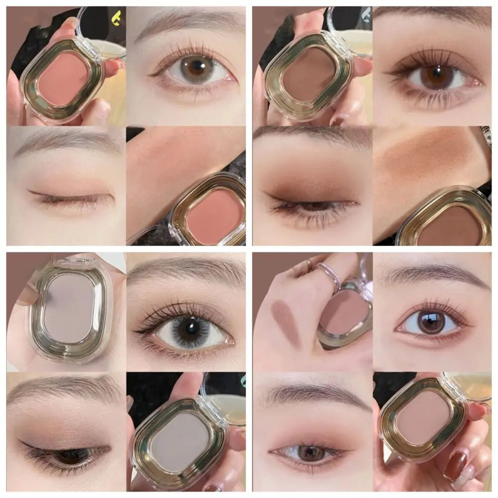 Smooth Monochrome Eyeshadow Waterproof Glitter Matte Eyeshadow Palette Long Lasting Low Saturation Eye Cosmetics Women