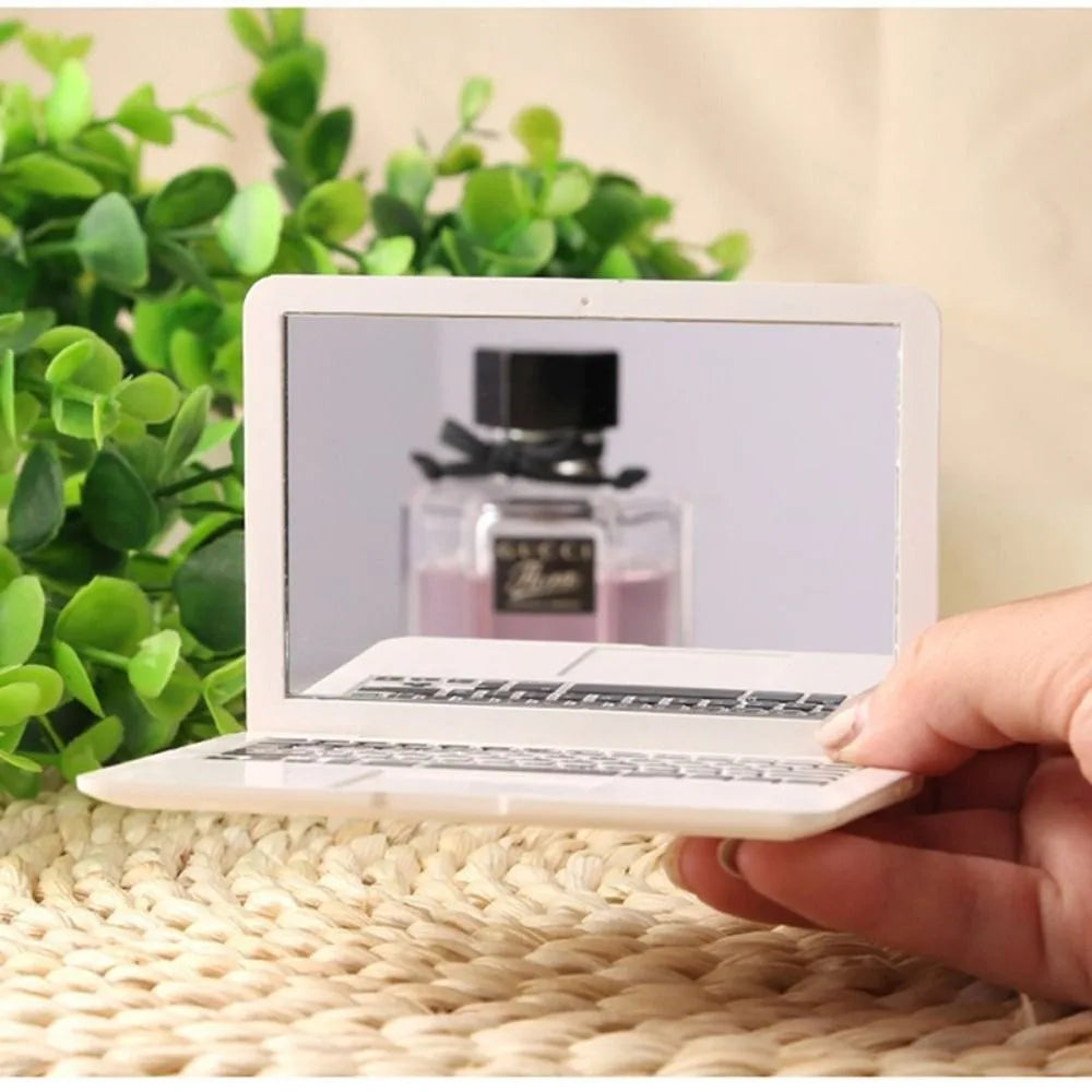 Pocket Laptop Mini Makeup Mirror Glass Handheld Pocket Mirror Magnifying Vanity Folding Mirrors Makeup Accessories
