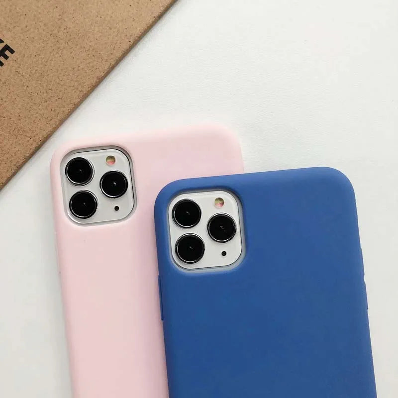Candy Color Phone Case For iPhone 14 Plus 14 Pro Max 11 12 13 Pro X 7 8 Plus XR XS Max 12 mini Soft TPU shockproof Cover Funda