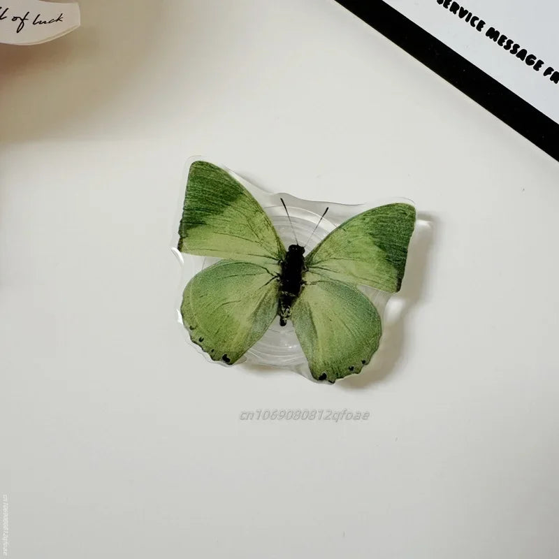 Cute Butterfly Phone Grip Tok Griptok Holder Ring For iPhone 15 Universal Accessories Lovely Bowknot Phone Stand Bracket Socket