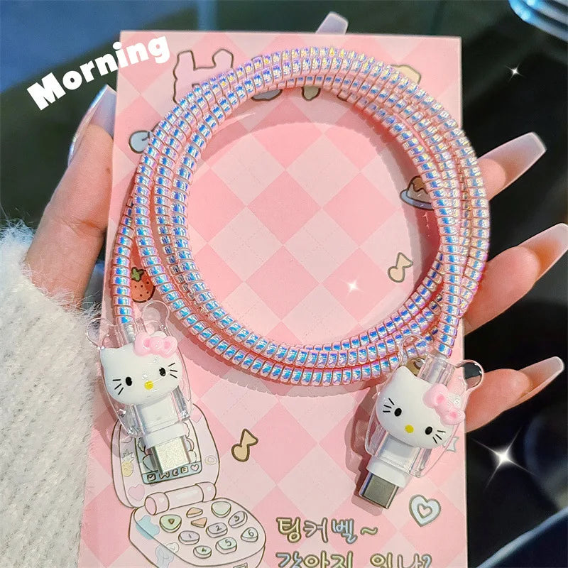 Sanrio Data Cable USB Protective Case Is Suitable for IPhone 20W Plug Cable Anti-break Fast Charging Cute Protective Case