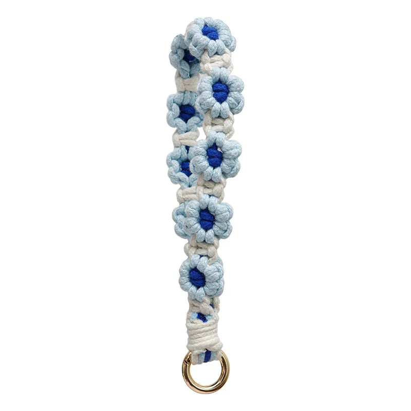Artisan Crafted Handmade Mobile Accessory Flower Charm Woven Bag Pendant For Fashion Accessory Phone Decoration Gift Idea