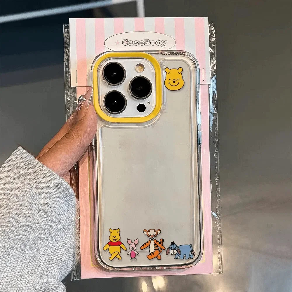 Cute Winnie The Pooh Friends Kawaii Phone Case For IPhone 15 14 12 13 11 Pro Max XR XS MAX 7 8 PLUS Y2K Cartoon Lovely Cover