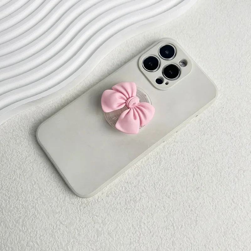 Korean Cute Colorful Bowknot Phone Holder Griptok Finger Ring Support For iPhone Samsung Cases Grip Tok Socket Bracket Girl Gift