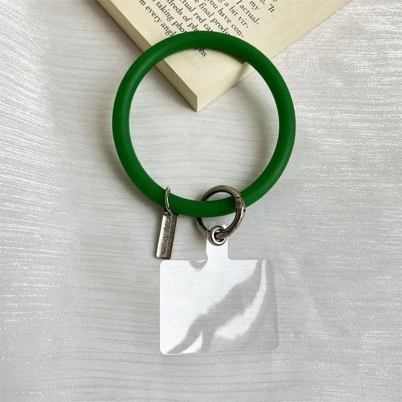Silicone Wristbands Ring Circle Bracelet Charm Lanyards Strap for Mobile Phone Keychain Anti-Lost Cell Phone Lanyard
