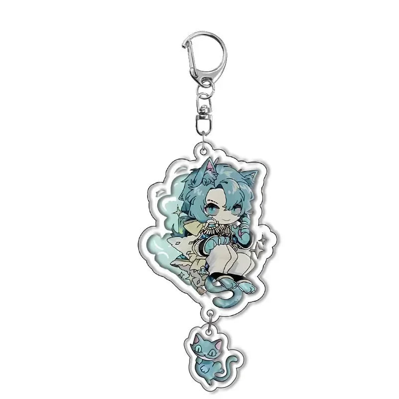 Game Identity V Keychains Cartoon Figure Eli Clark Joseph Desaulniers Orpheus Pendant Car Key Ring Bag Accessories Jewelry Gift