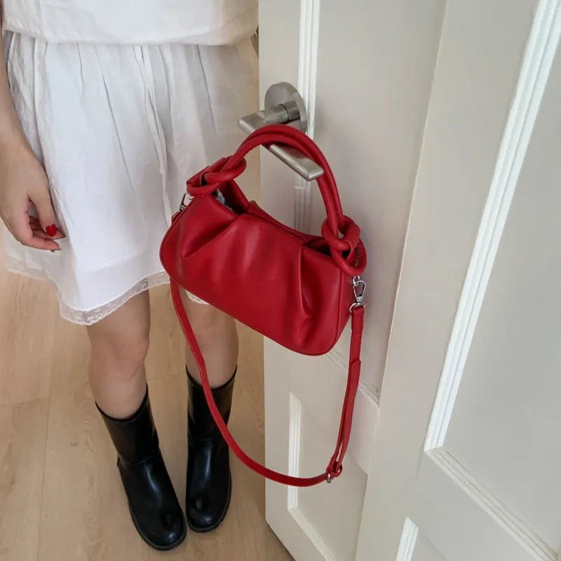 Advanced Sense Retro Women's Shoulder Bags 2025 New Versatile Niche Design Handbags Light Luxury Fashion Solid Crossbody Bag