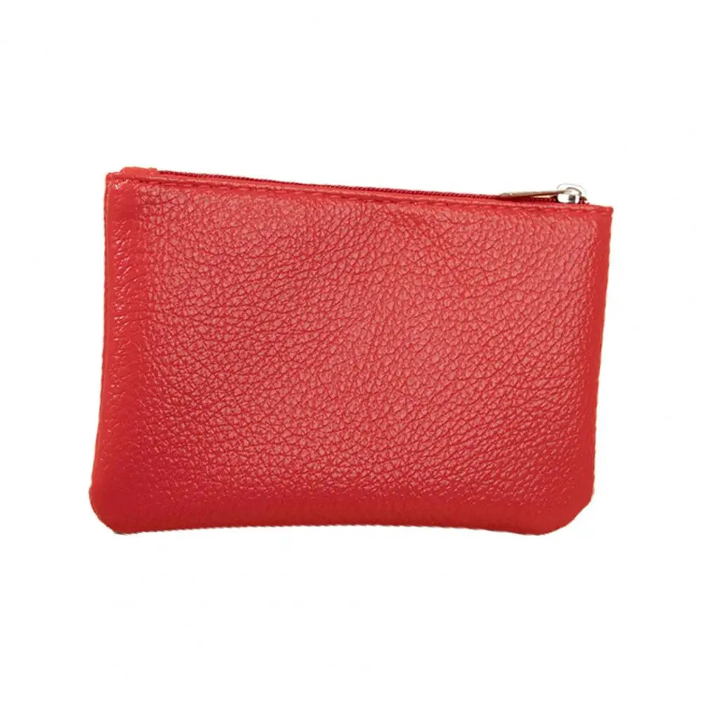 Women Wallet Mini Short Lychee Pattern Faux Leather Cards Holder Smooth Zipper Slim Wallet Coin Purse Money Case Shopping Use