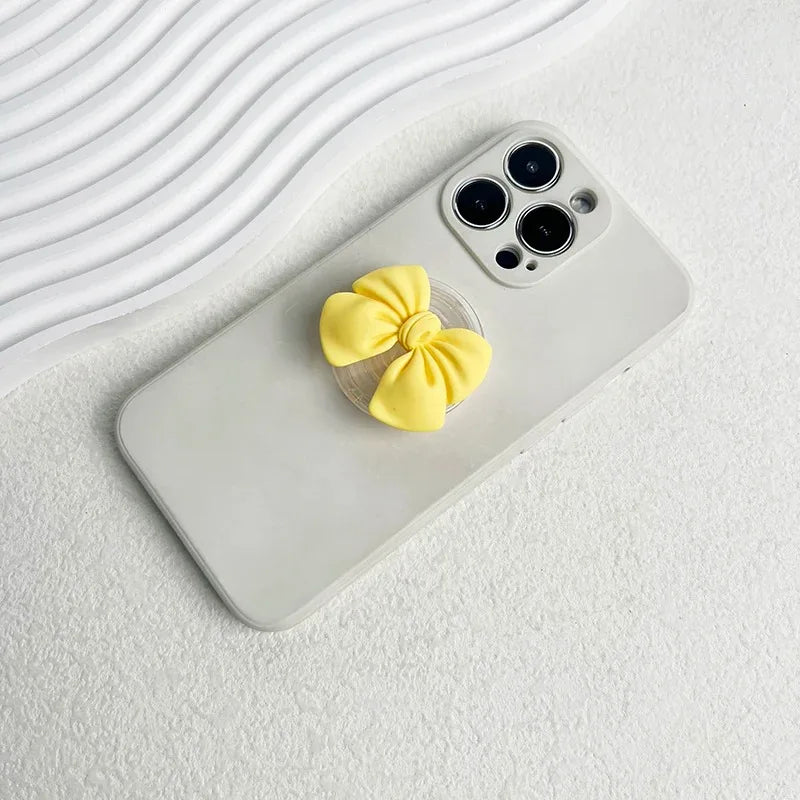 Korean Cute Colorful Bowknot Phone Holder Griptok Finger Ring Support For iPhone Samsung Cases Grip Tok Socket Bracket Girl Gift