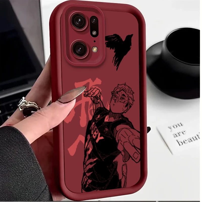 Anime Haikyuu 1 For OPPO Find X5 X3 A58 A57 A55 A53 A54 A92 A72 A74 A54 A74 A36 A76 A78 A94 Eye Ladder Phone Case TPU Coque
