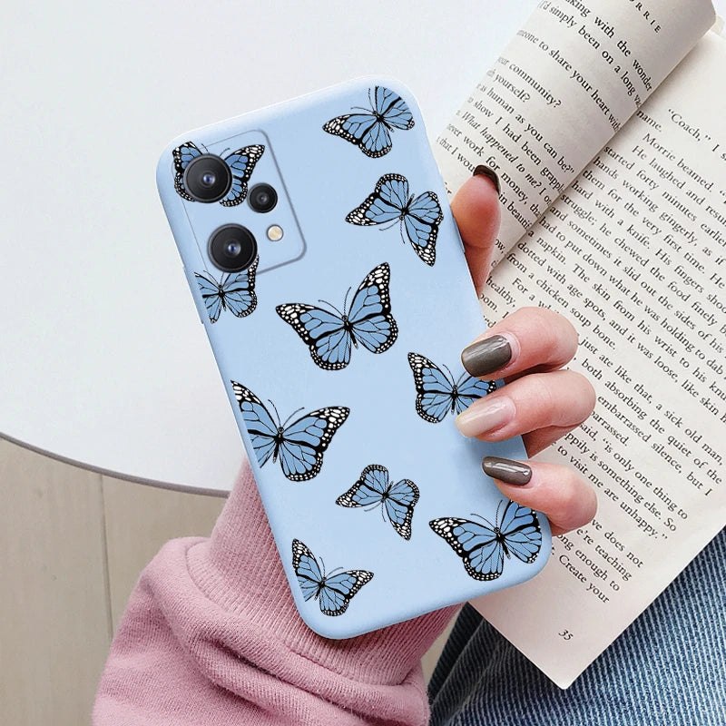 For Realme 9 4G Case 9 Pro Plus Cover Cute Heart Flower Back Cover Soft Silicone Protective Funda For OPPO Realme 9 Pro+ Shell