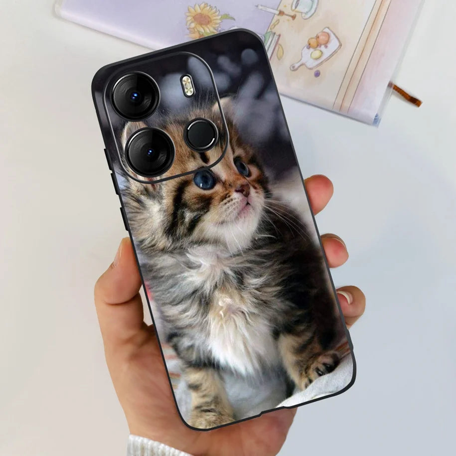 For Infinix Smart 7 HD Case Smart 7 Plus Soft Silicone Cover for Infinix Smart7 HD Capa Smart7hd Phone Cases Cute Dinosaur Funda