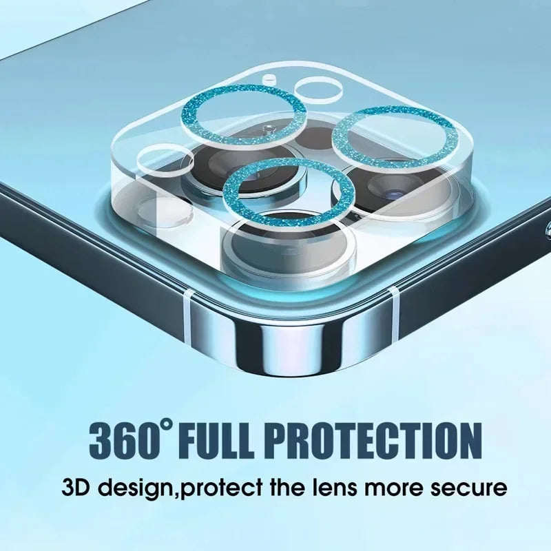 Full Cover Tempered Glass Glitter Diamond Camera Protector For IPhone 16 Pro Max Plus 16Pro 16ProMax Lens Protector Anti-scratch