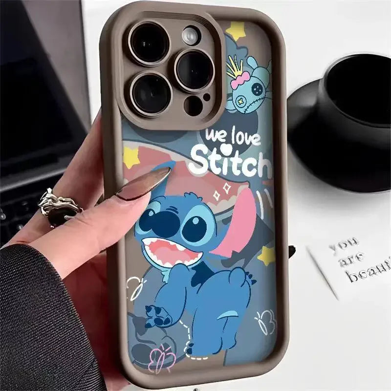 Stitch Casing For INFINIX SMART 8 7 6 Plus 5 NOTE 40 30 Pro 12 G96 5G TECNO SPARK 20 20C GO 2024 10 10C SMART8 Cartoon Soft Case