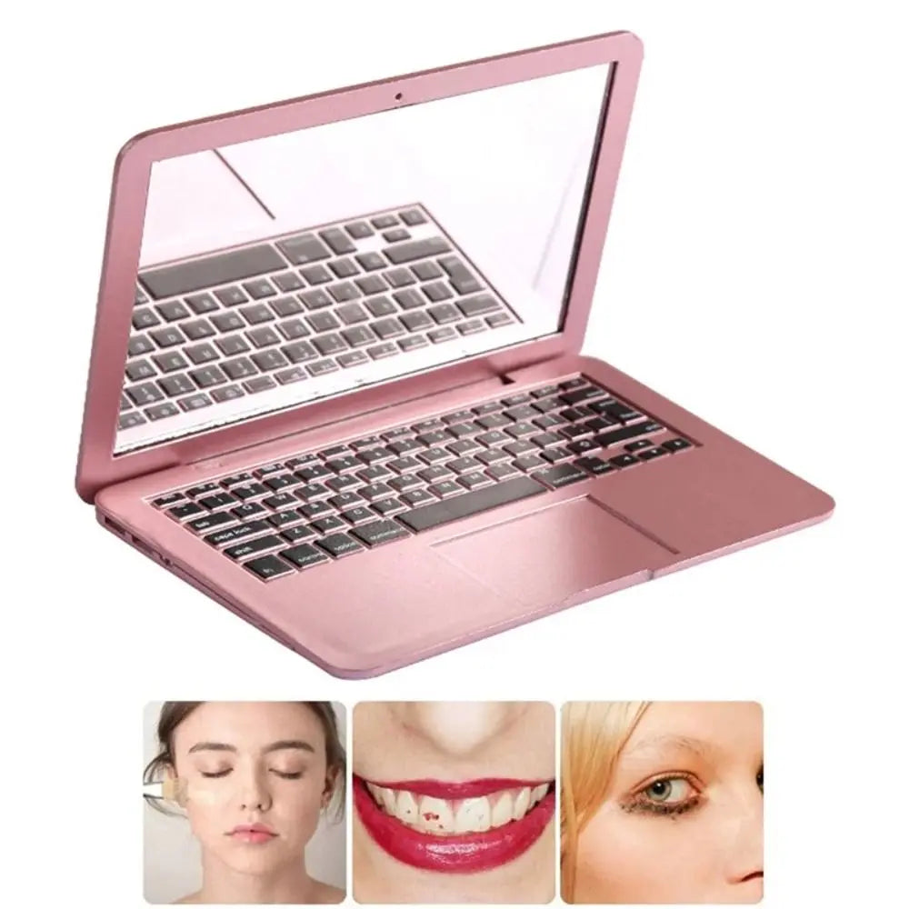 Pocket Laptop Mini Makeup Mirror Glass Handheld Pocket Mirror Magnifying Vanity Folding Mirrors Makeup Accessories