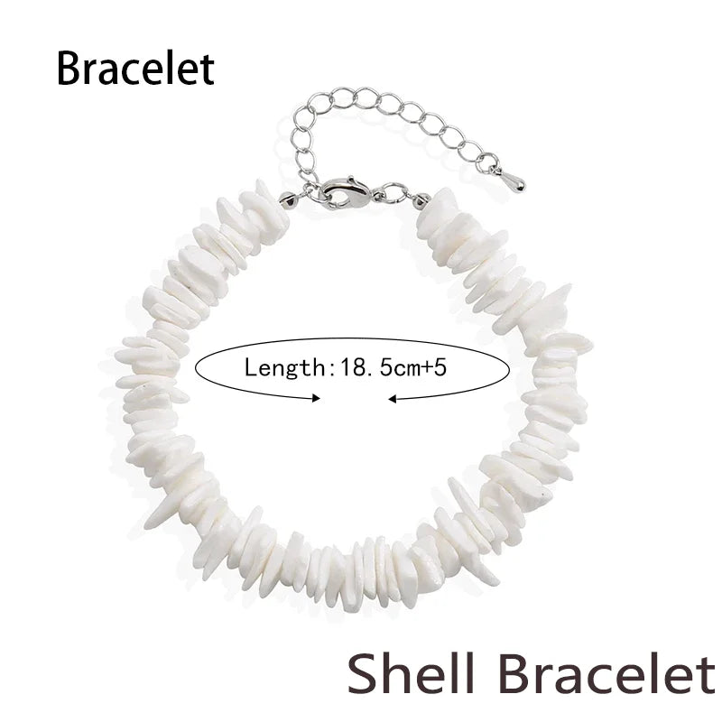 Badu Bohemia White Natural Shell Necklace Irregular Gravel Chip Puka Shell Necklace Women Choker Fashion Summer Beach Jewelry