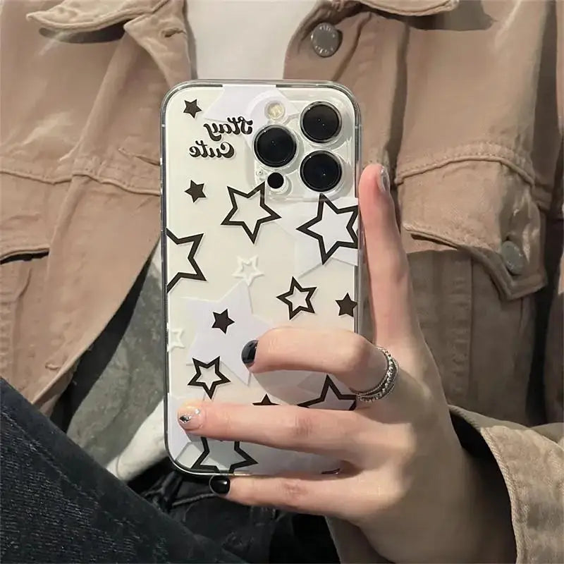 Korean Cute Star Case for Infinix Note 30 Pro 30i 12 30 VIP Hot 30 Play 40 Pro Tecno Spark 10 20 Pro POVA 2 3 4 Camon 20 19 30