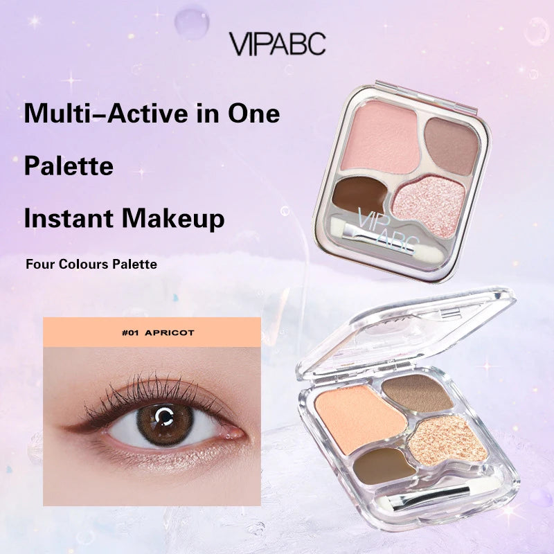 4 Colors Eye Shadow Powder Palette Blush Eyeliner Eyeshadow Highlight Contour Palette Cute Makeup Rare Beauty Cosmetics