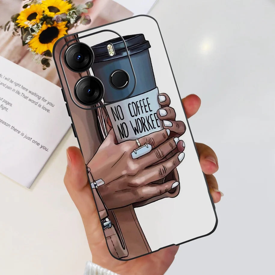 For Infinix Smart 7 HD Case Smart 7 Plus Soft Silicone Cover for Infinix Smart7 HD Capa Smart7hd Phone Cases Cute Dinosaur Funda