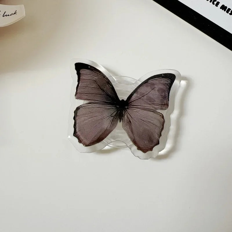Cute Butterfly Phone Grip Tok Griptok Holder Ring For iPhone 15 Universal Accessories Lovely Bowknot Phone Stand Bracket Socket