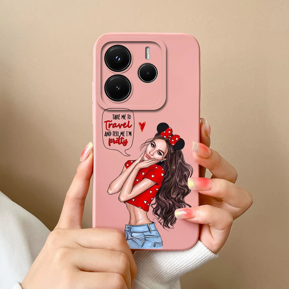 Case For Redmi Note 14 Pro Plus 4G 5G Pretty Sweet Girls Silicone Soft Protective Cover For RedmiNote14 14Pro Plus Fundas Bumper