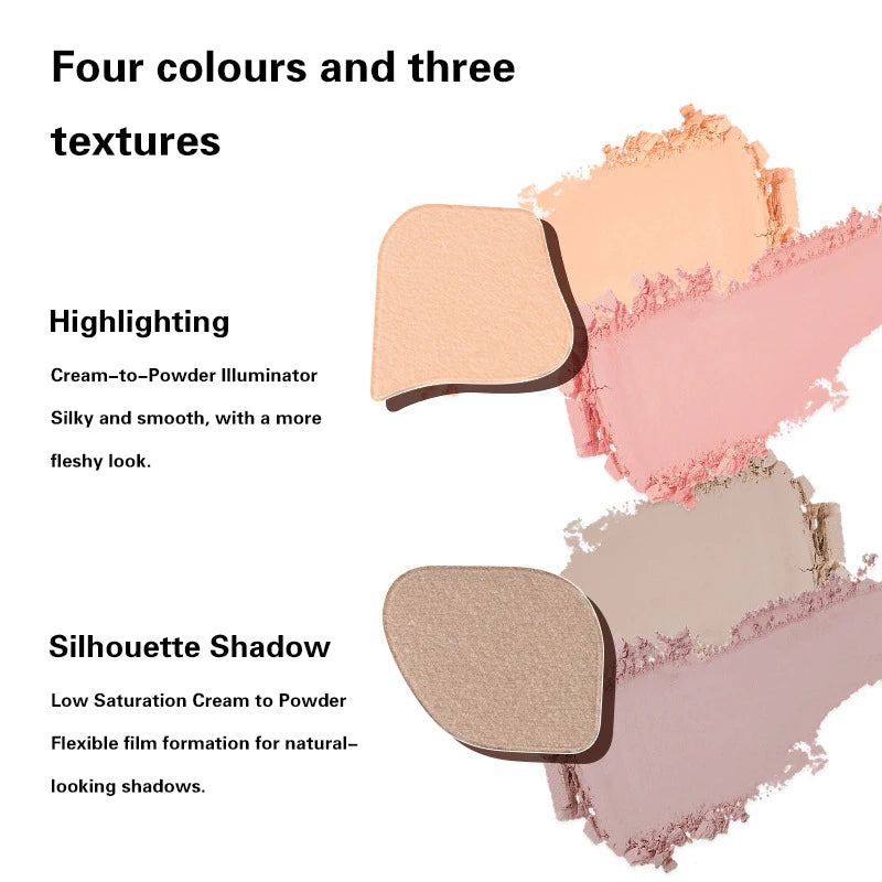 4 Colors Eye Shadow Powder Palette Blush Eyeliner Eyeshadow Highlight Contour Palette Cute Makeup Rare Beauty Cosmetics